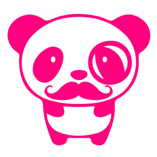 Mr. Panda Moustache Decal (Hot Pink)